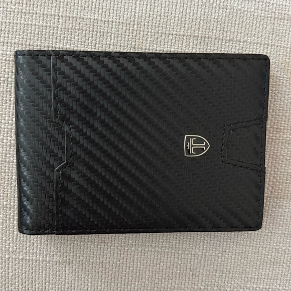 Mens Black Slim Wallet Metal RFID Blocking Wallet Card Case Money Clip - Picture 1 of 5